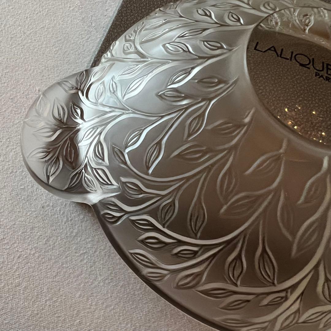 【ラリック】 フランス　Lalique クリスタル ボウル　小物入　小皿　箱付