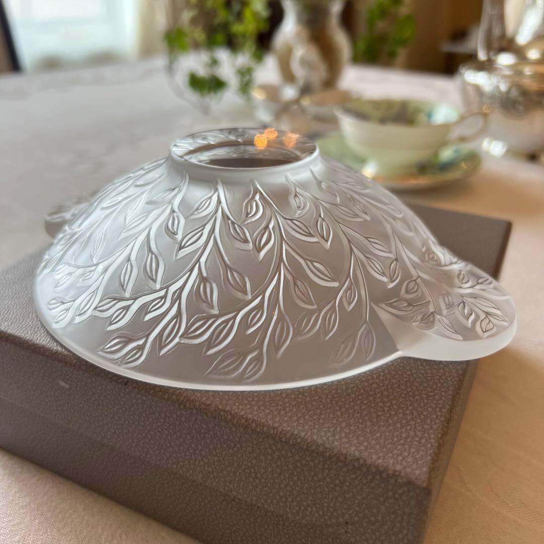 【ラリック】 フランス　Lalique クリスタル ボウル　小物入　小皿　箱付