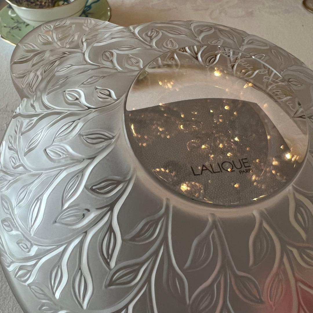 【ラリック】 フランス　Lalique クリスタル ボウル　小物入　小皿　箱付