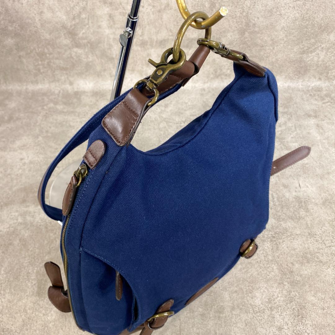 【極美品】 Dakota ダコタ 帆布 ＆ 牛革 リュックサック ネイビー