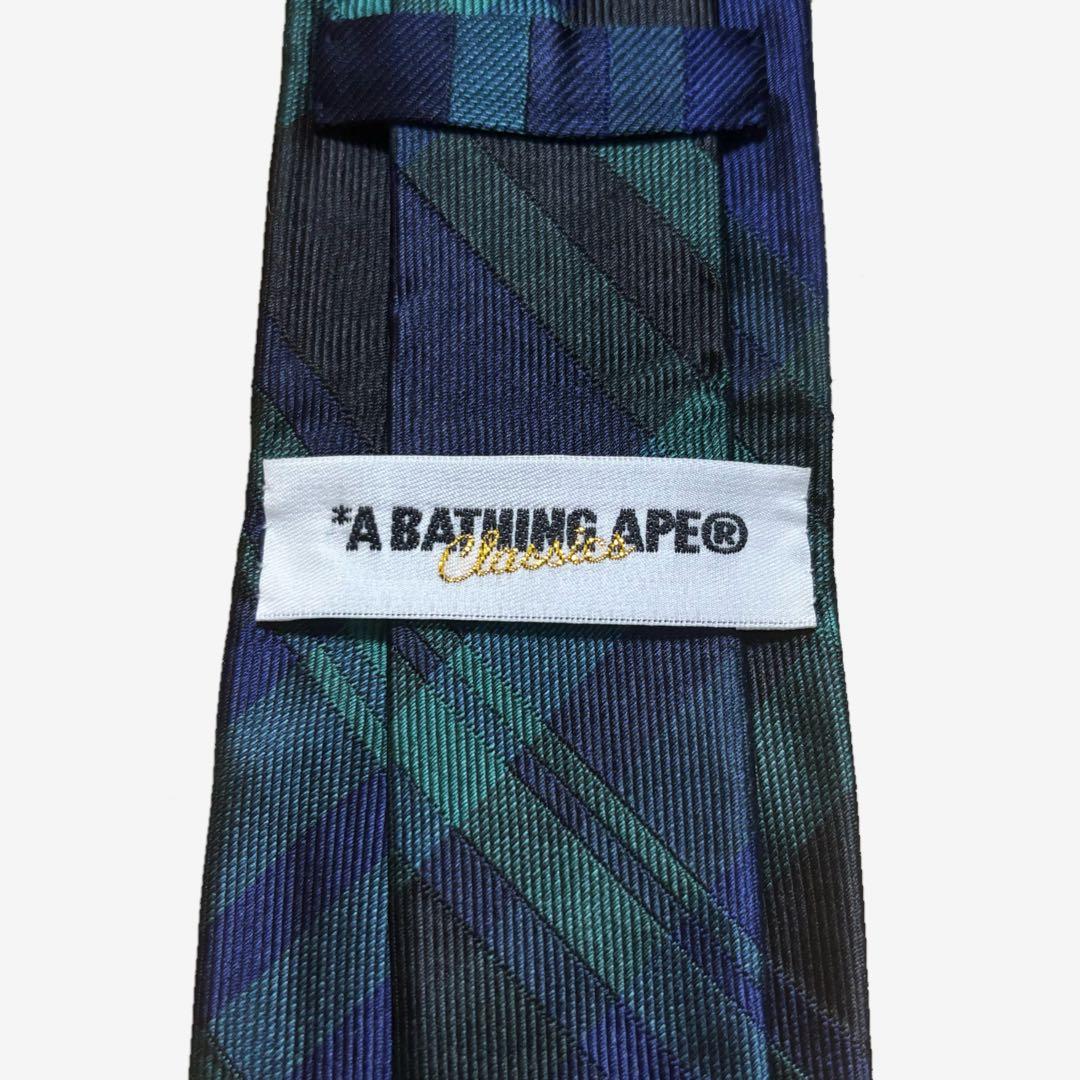 A BATHING APE ネクタイ ブラックウォッチ シルク100%