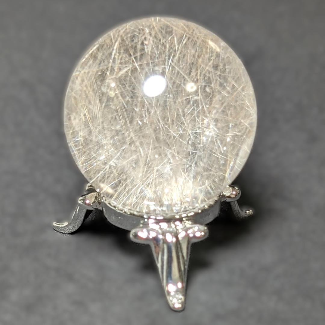 一点物 ルチルクォーツスフィア 33ミリ 台座付 お守り ギフト お年玉 お正月