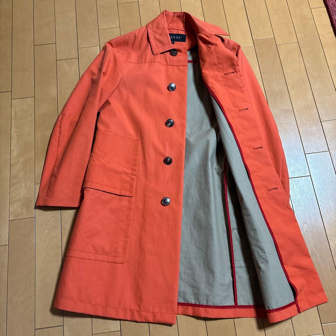 GUCCI ステンカラーコート オレンジ 44 美品