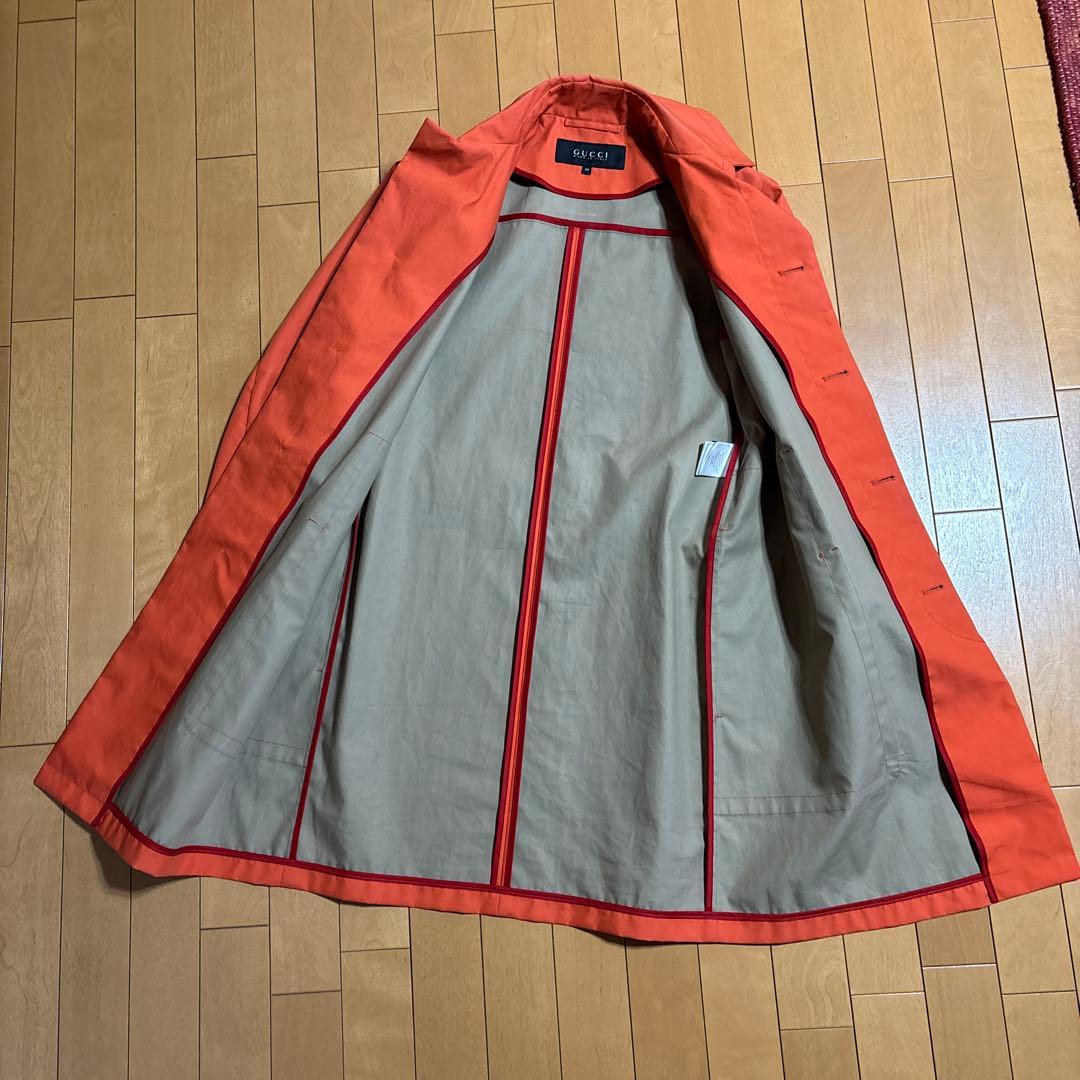 GUCCI ステンカラーコート オレンジ 44 美品