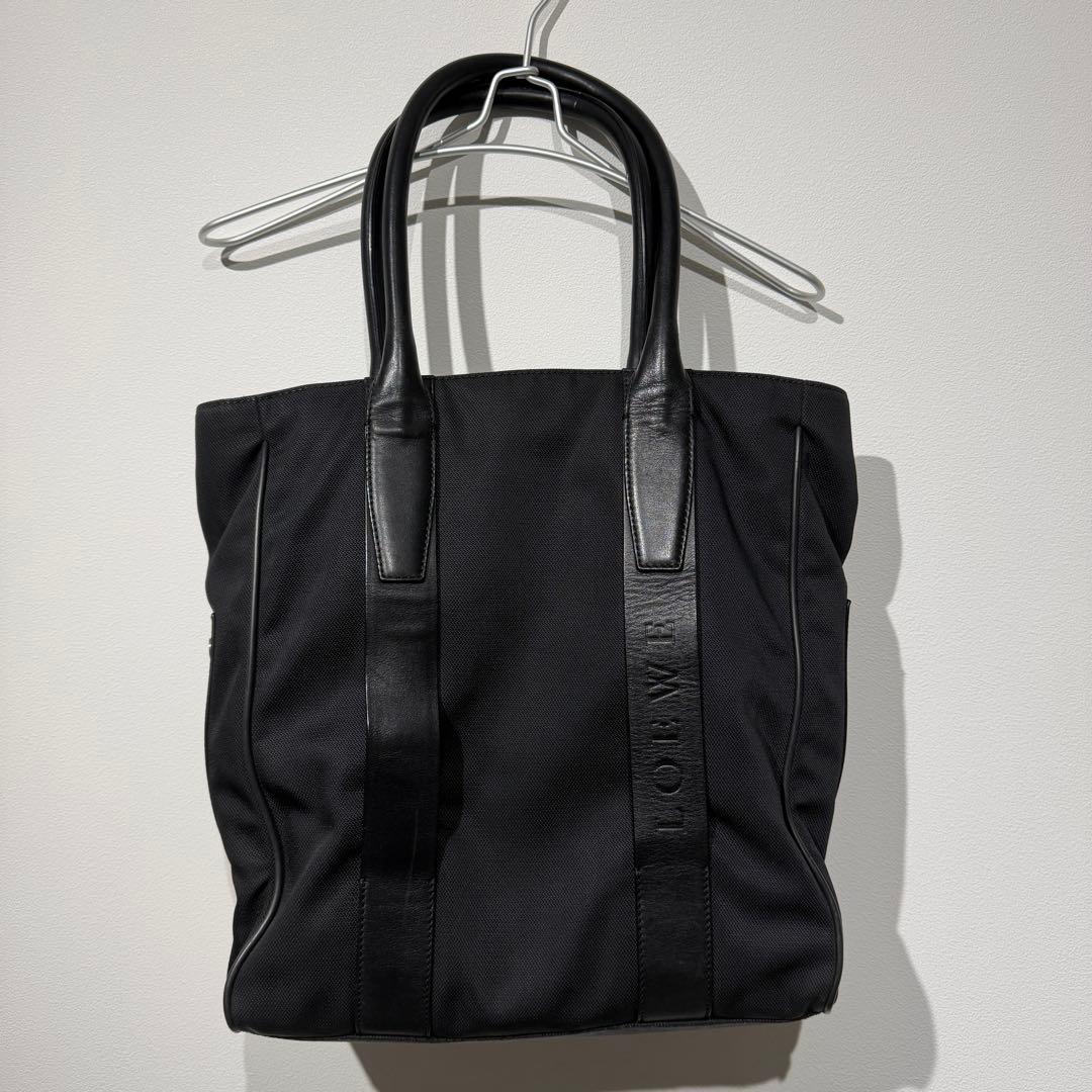 ア*ー様 LOEWEロエベ ナイロントートバッグ ブラック 肩掛け 大容量 ビジ