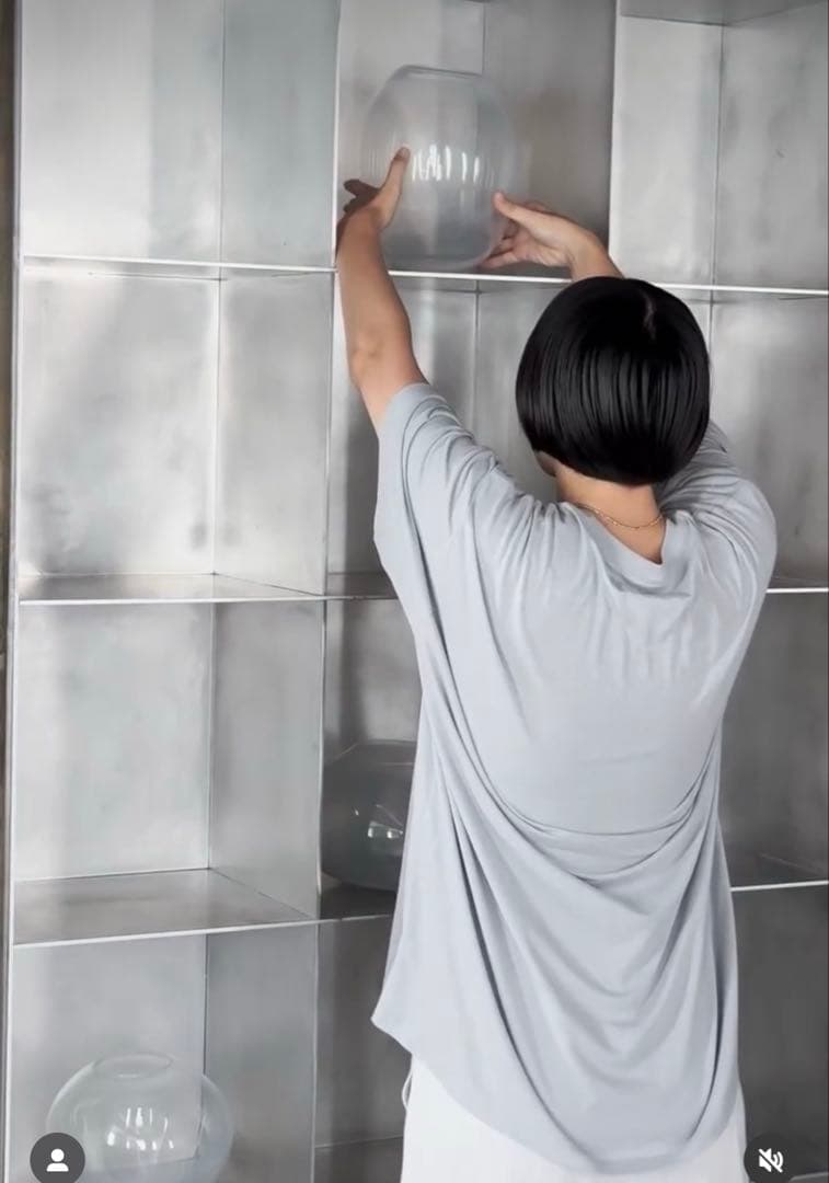 西山芳浩　ガラス花器　白日