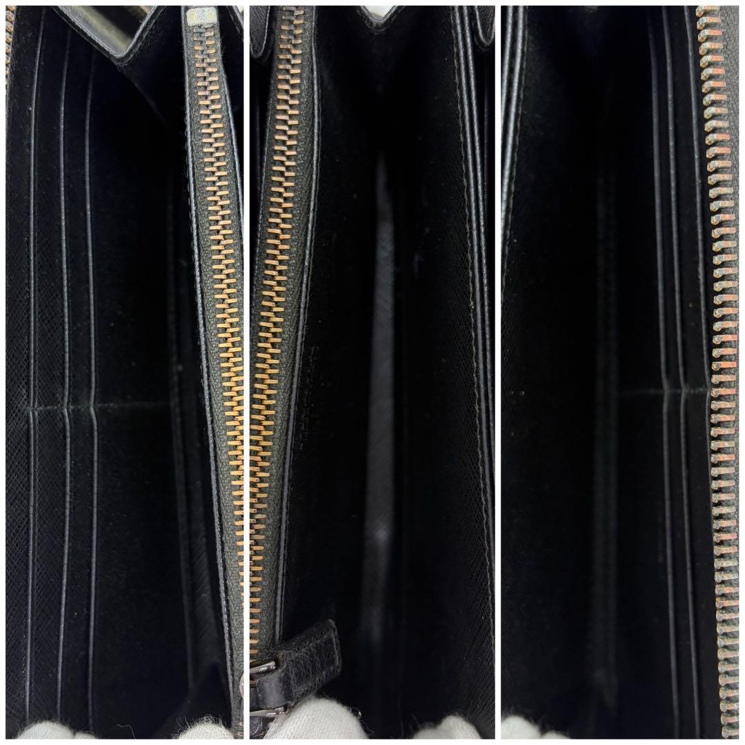 美品✨️プラダ PORTER コラボ　ラウンドファスナー　長財布　レザー 黒