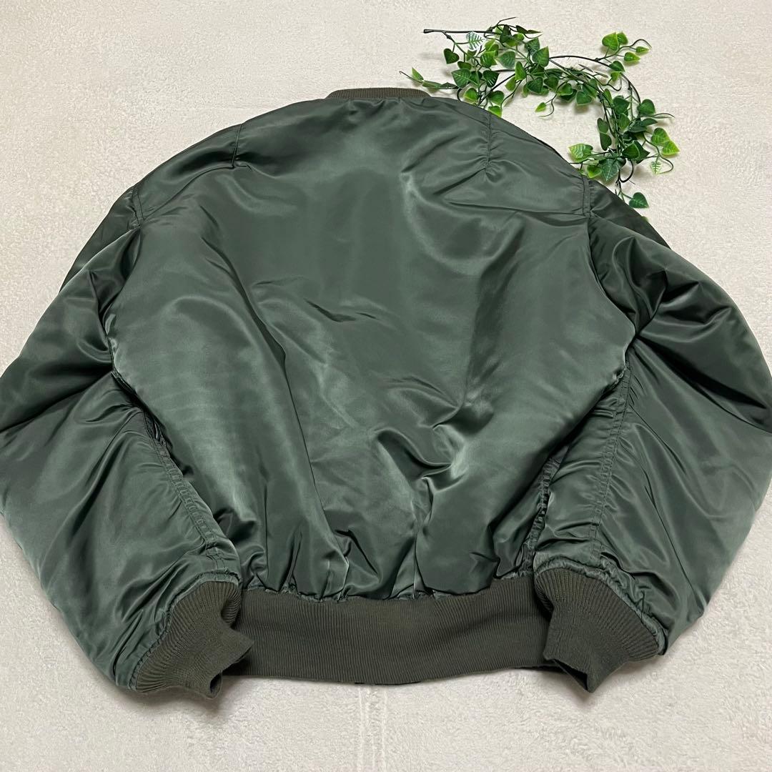 美品　アルファ　ma-1 ビンテージ　USA製　オリーブグリーン　短丈