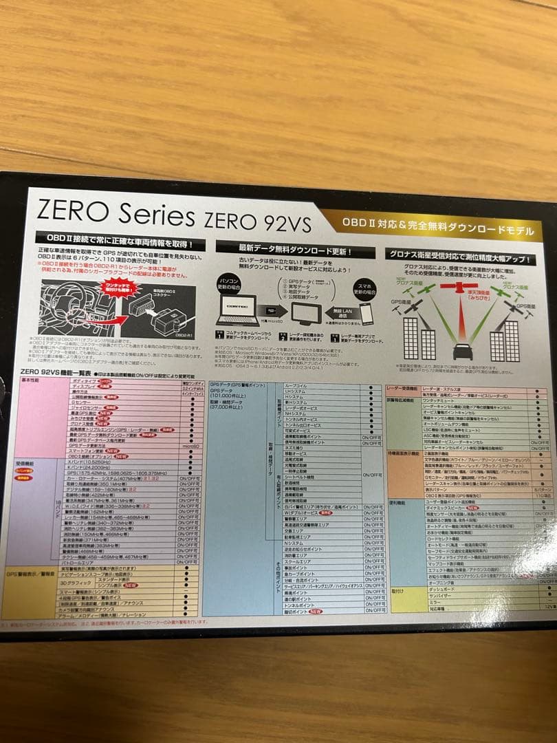 COMTEC ZERO 92VS GPSレーダー探知機本体