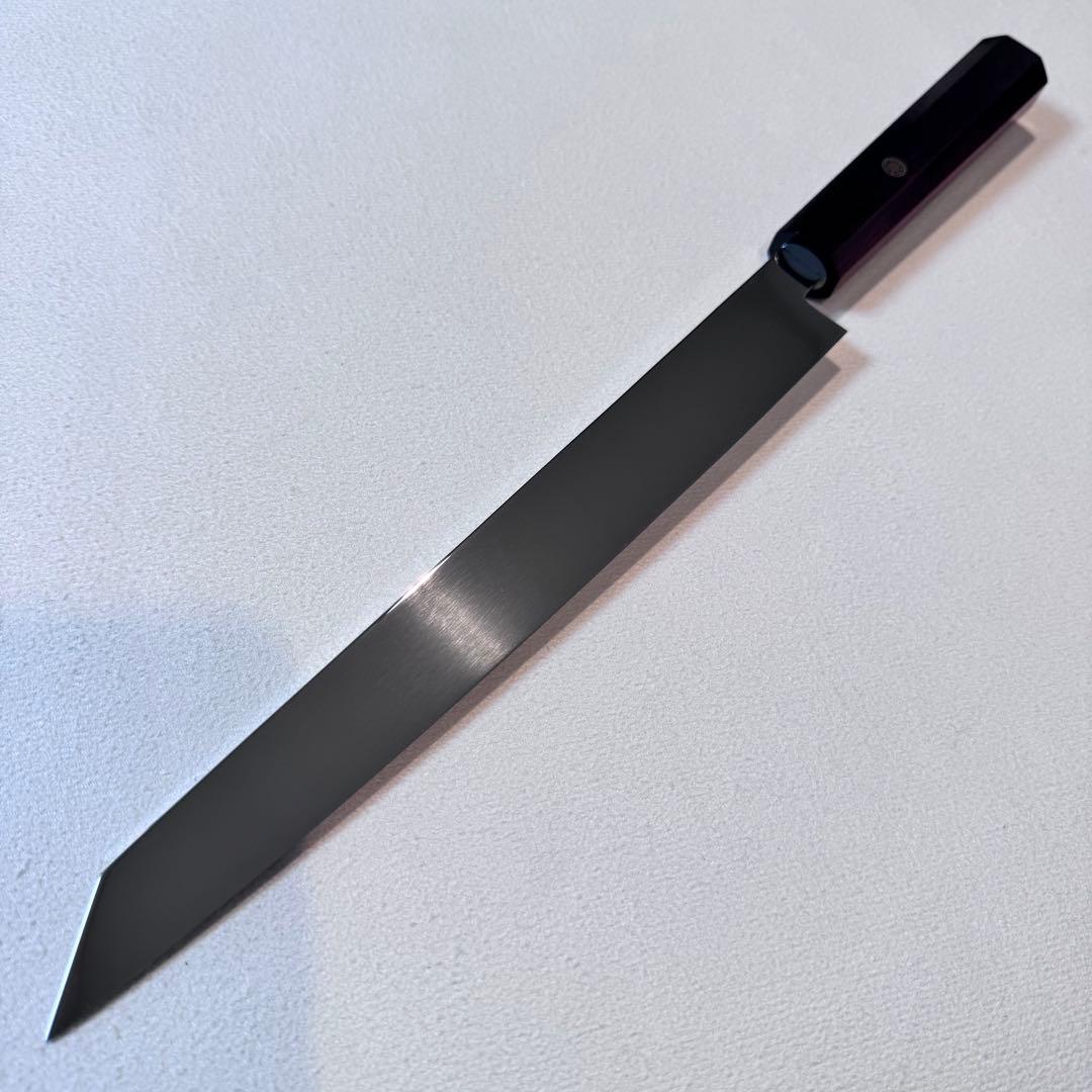 270mm 切付柳刃包丁 鏡面　紫檀八角柄 刺身包丁 全鋼 和包丁