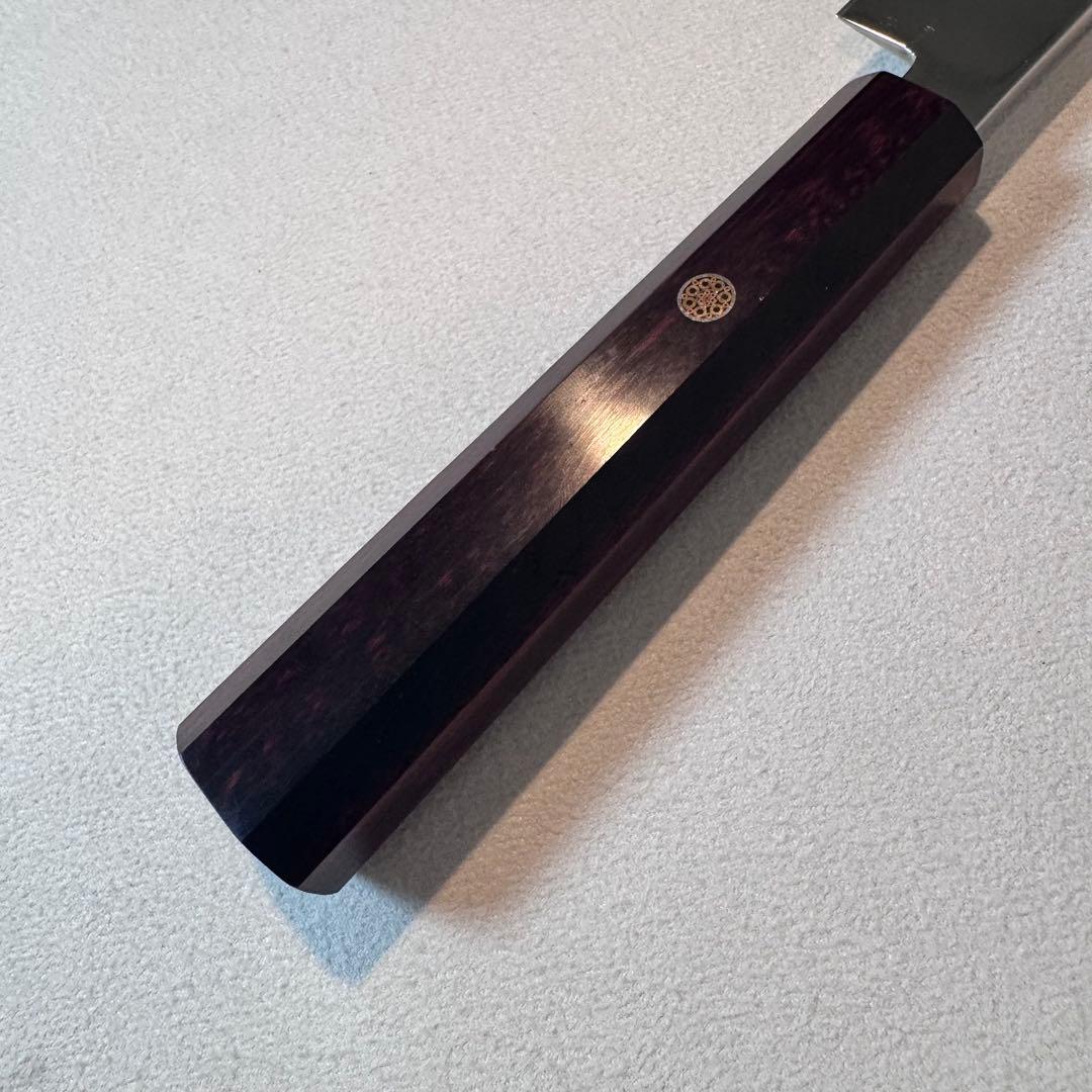 270mm 切付柳刃包丁 鏡面　紫檀八角柄 刺身包丁 全鋼 和包丁