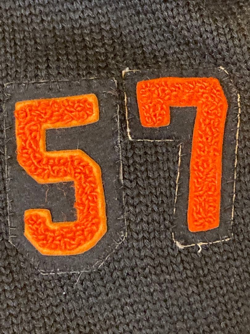 希少　50s roper knitting レタードカーディガン　ブラック　38