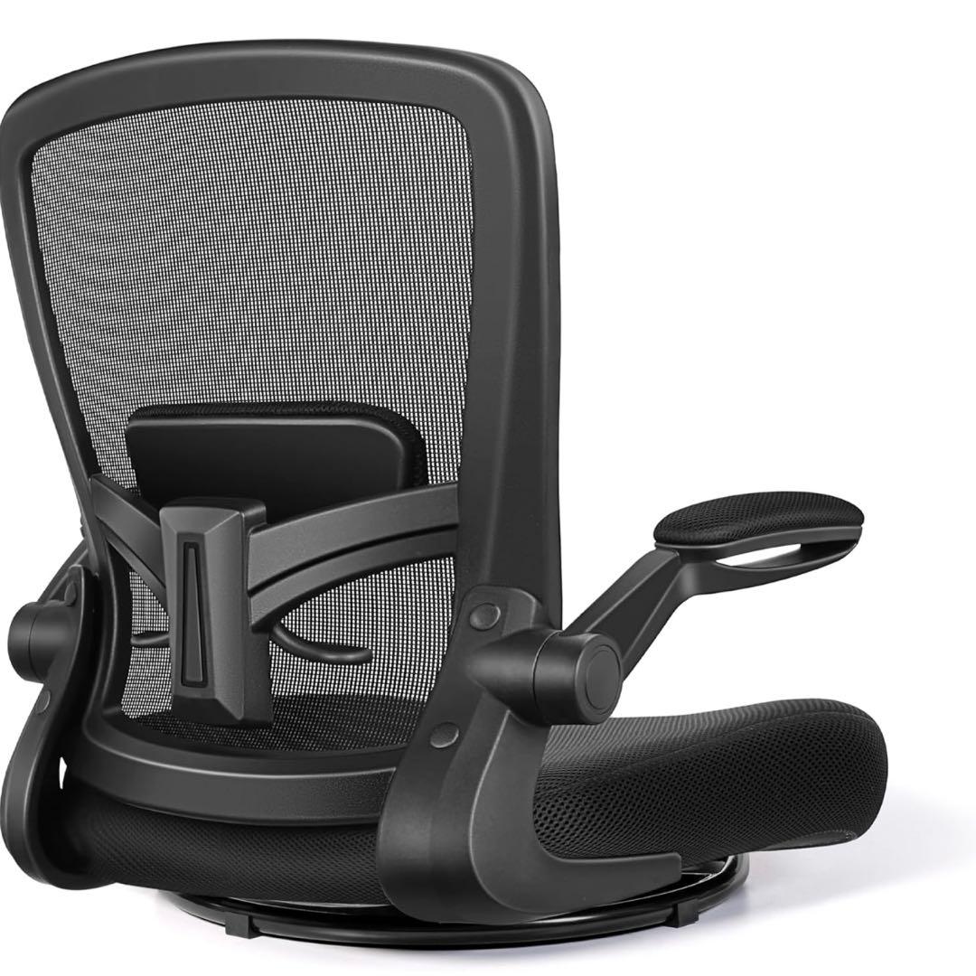 【新品】座椅子　360度回転　肘掛け付き