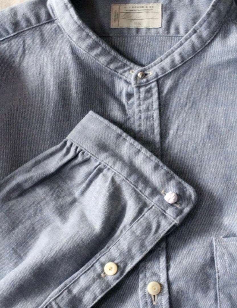 OLD JOE 16 1/2 L バンドカラー シャンブレー シャツ 長袖