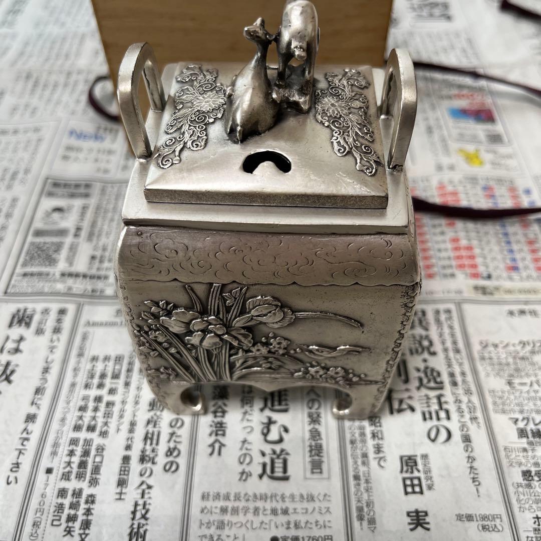 角型花鳥香炉　青鳳作