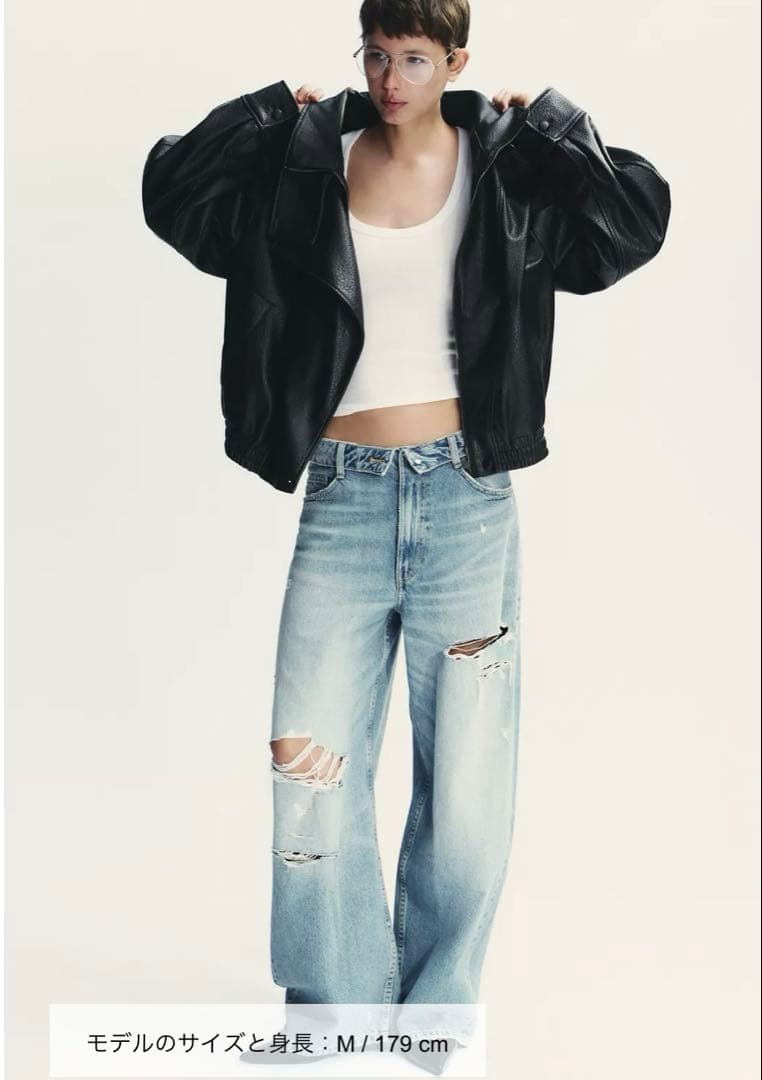 正規品　新品　ザラ　zara XS フェイクレザージャケット　ライダース タグ付