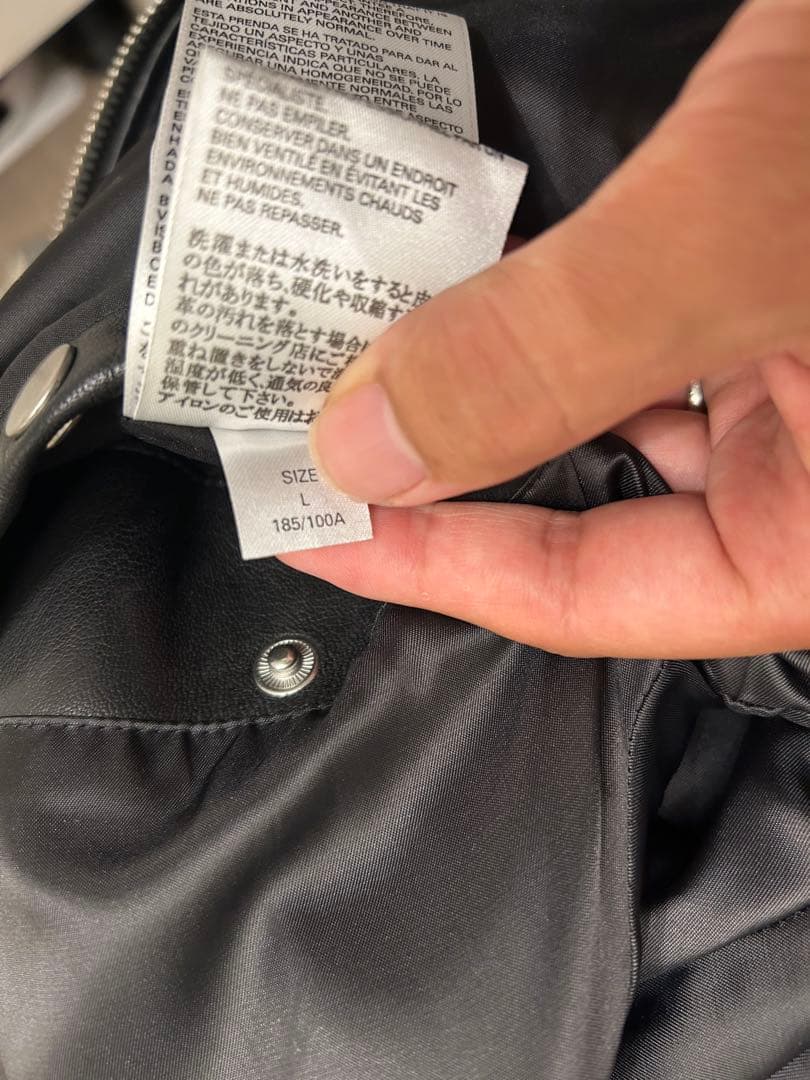 【美品】ディーゼル　シープスキン レザージャケット ライダース 黒　メンズ　ロゴ