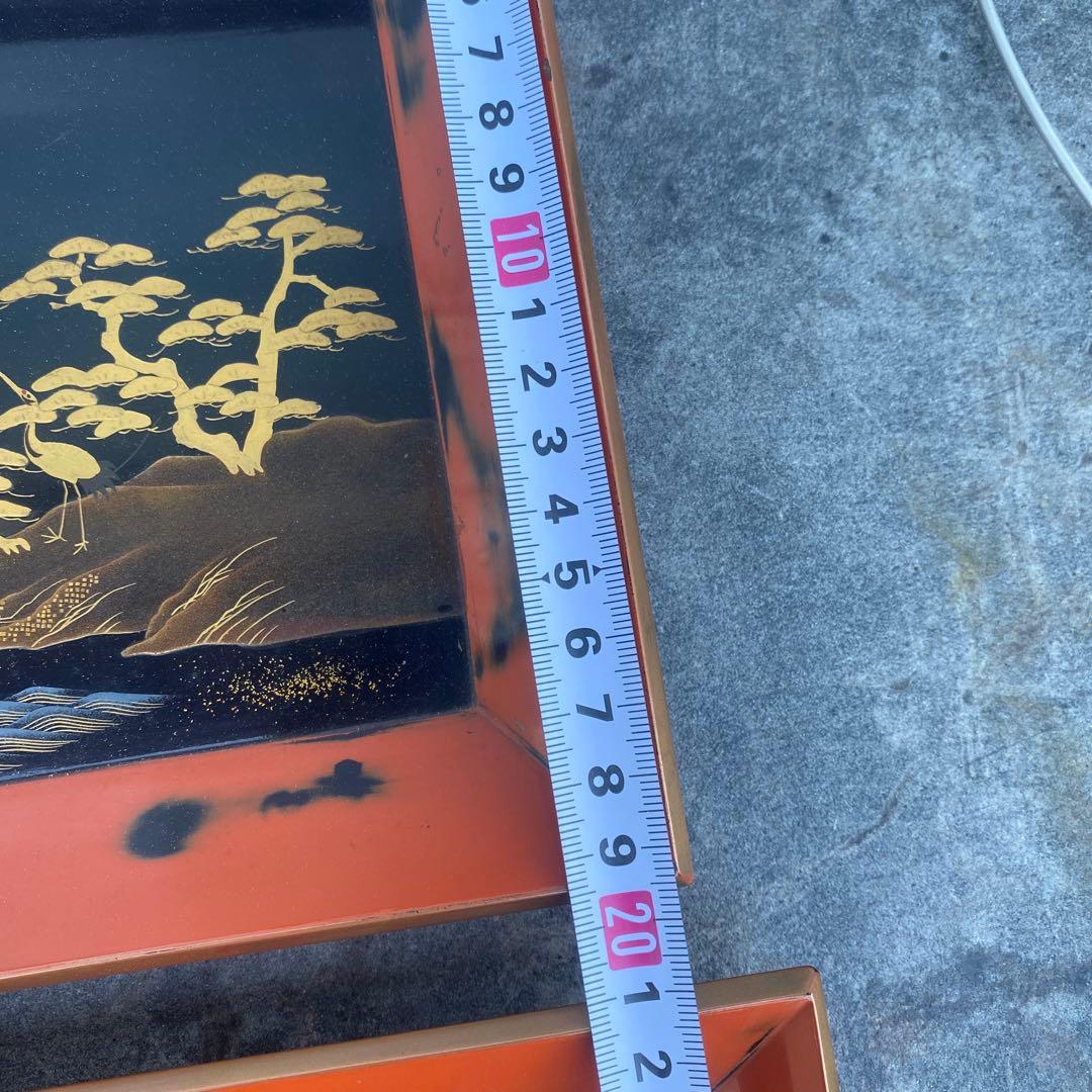 漆器盆セット 2枚 松鶴蒔絵　古美術　アンティーク