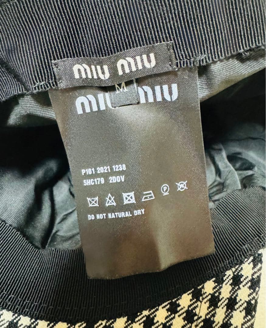 miumiu ギンガムチェック キャップ 新品 ミュウミュウ