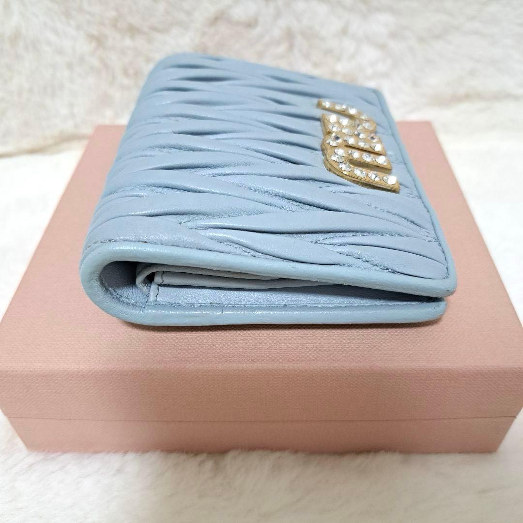 ✨美品　付属品完備✨ミュウミュウ　二つ折り　マテラッセ　クリスタル　ビジュー