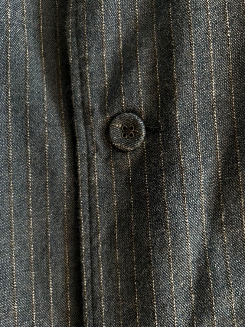 美品45rpm ワンピースコート　インディゴストライプ　サイズ2 ベルト付き