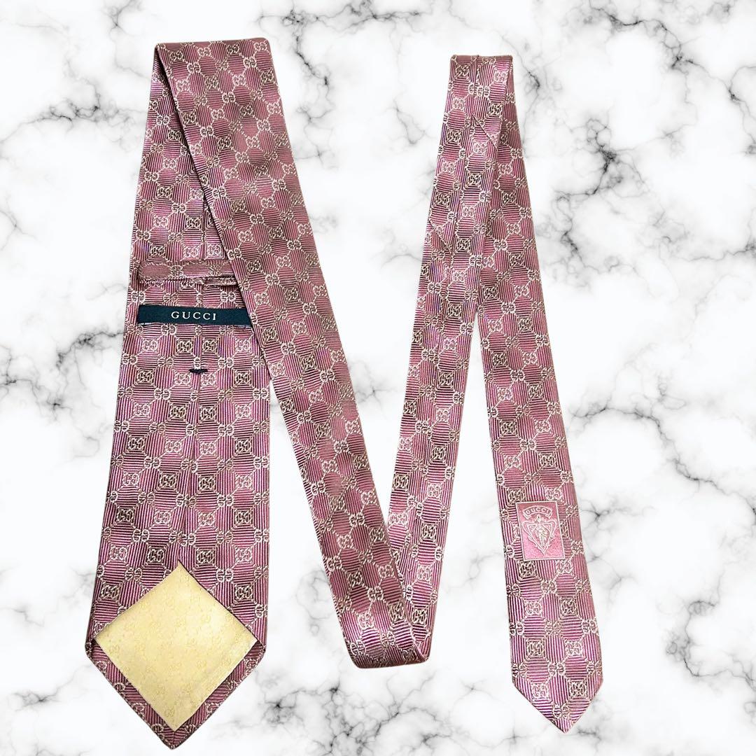 箱付き　GUCCI グッチ　ネクタイ　GGマーモント　GG柄　ジャガード　光沢