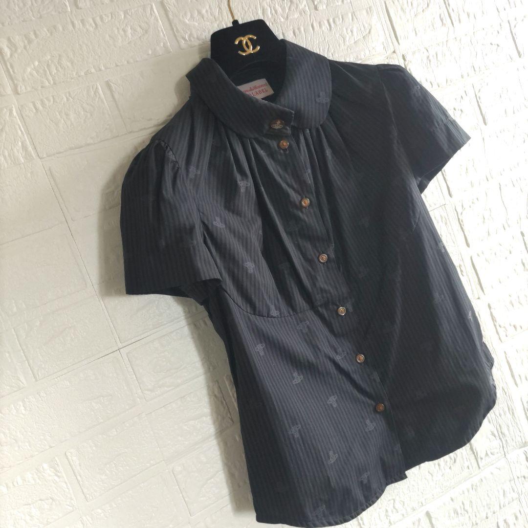 美品✨Vivienne Westwood 　オーブ　ストライプ　 シャツ 総柄