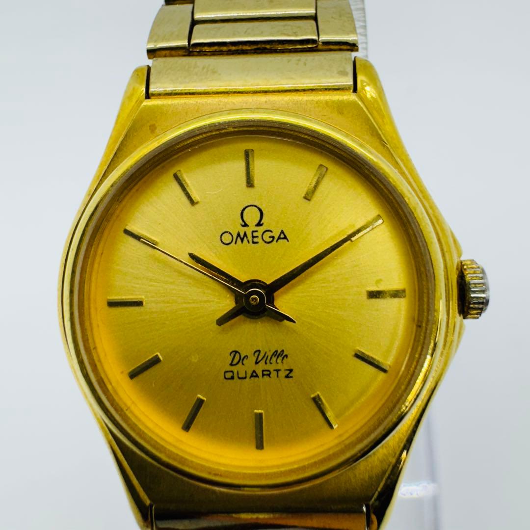 ✨OMEGA✨オメガ✨デビル✨ゴールド文字盤✨クォーツ✨ヴィンテージ✨腕時計✨