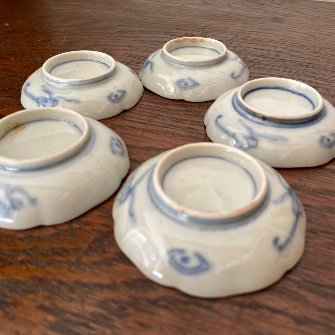 金彩色絵皿　染付　骨董　赤絵　皿　取皿　古美術