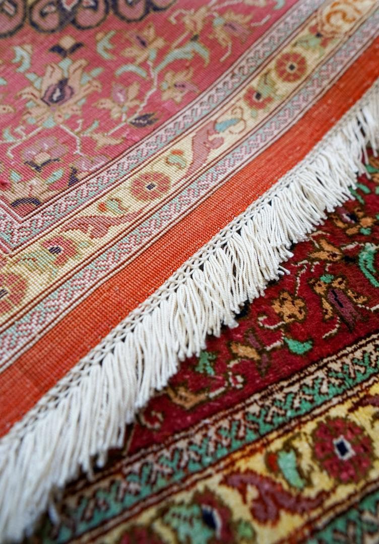 ペルシャ絨毯 クム産 シルク100％ 80×58cm　ムハマド房