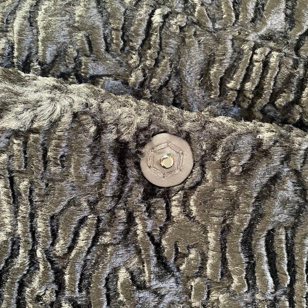 極美品　‘S MaxMara ベロア　ノーカラー　ロングコート　ブラック