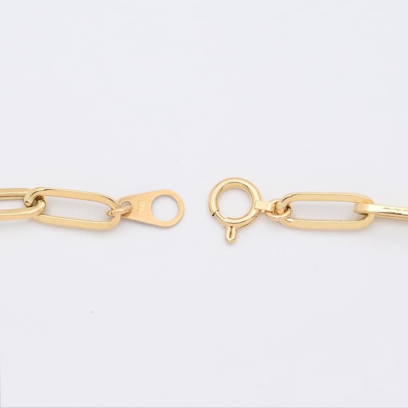 K18 ペーパークリップ ブレスレット 幅4.8mm 4.1g 18cm 新品