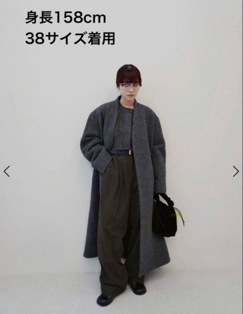 今季 anuke アンヌークCollarless Cocoon Coat 38