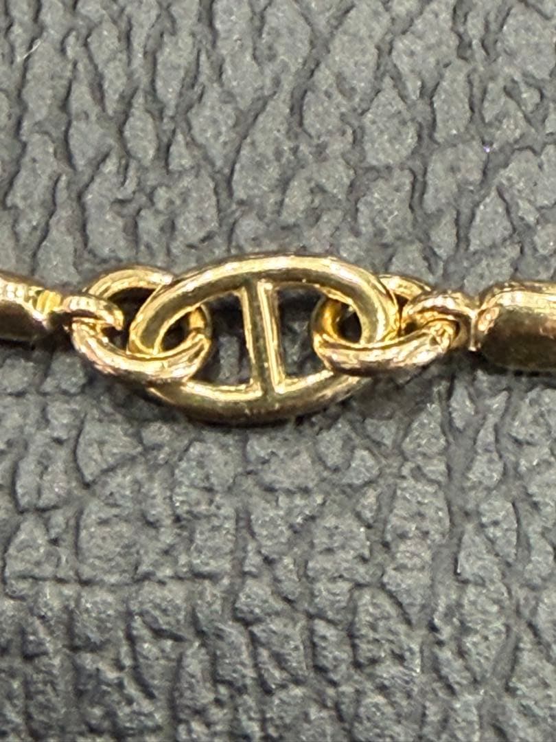 18K GERM刻印有り　ゴールド チェーンブレスレット Dロゴ