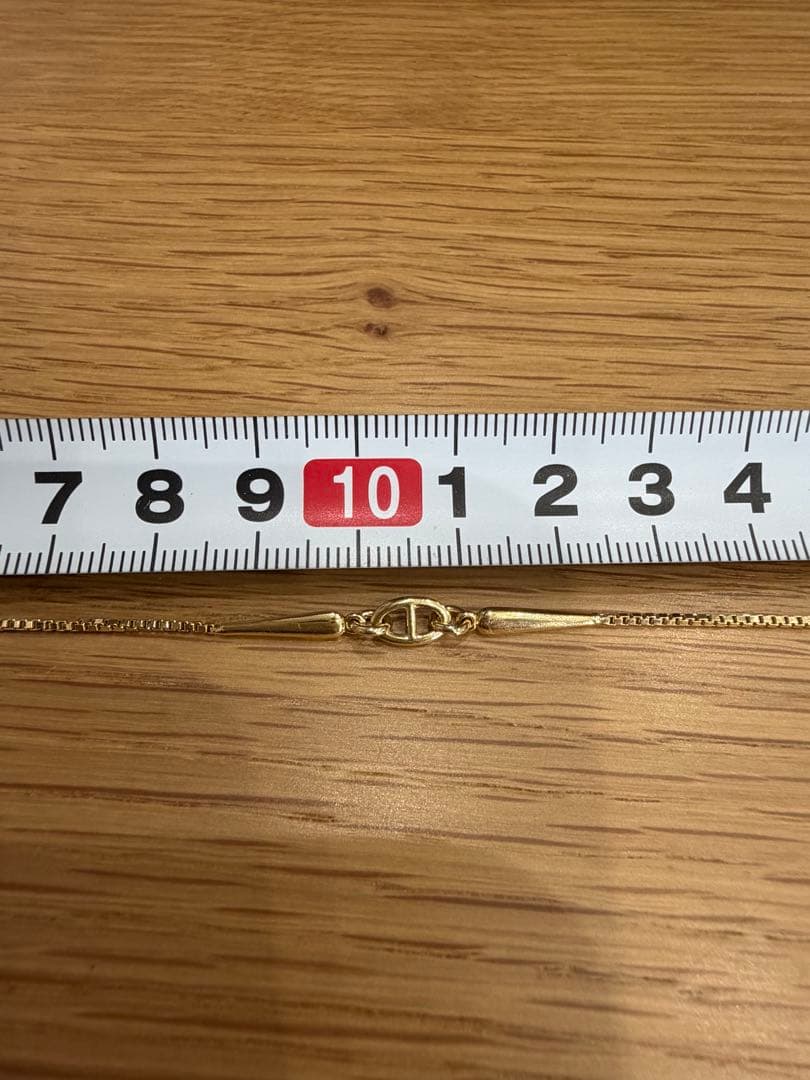 18K GERM刻印有り　ゴールド チェーンブレスレット Dロゴ