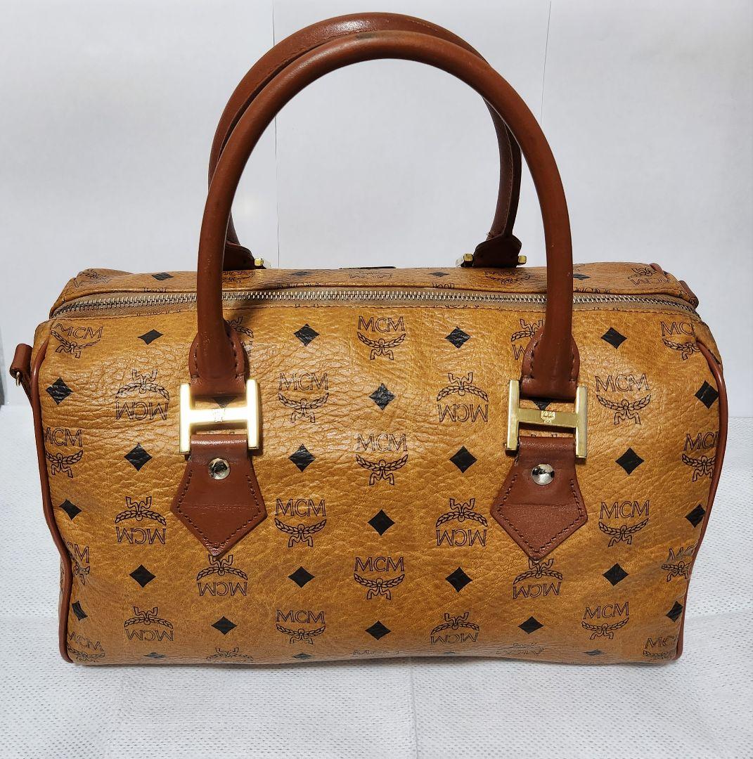 【極美品】MCM エムシーエム レザー ハンドバッグ ボストンバッグ ヴィセト