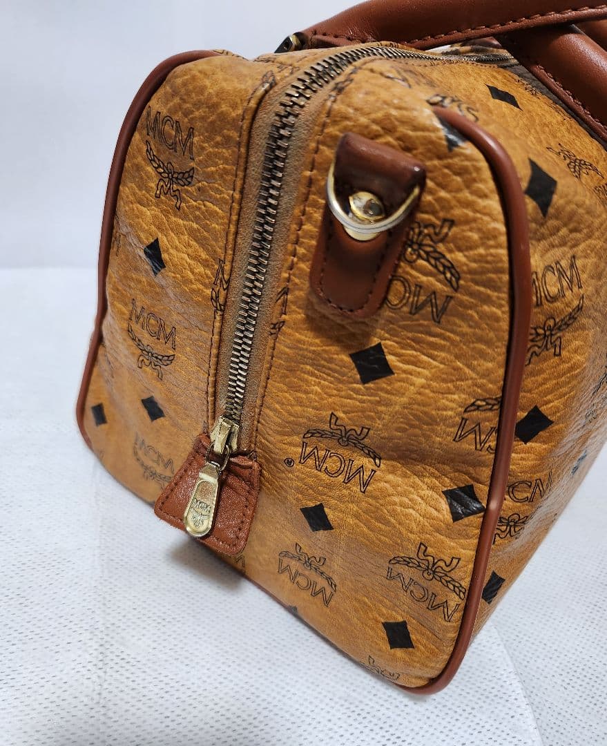 【極美品】MCM エムシーエム レザー ハンドバッグ ボストンバッグ ヴィセト