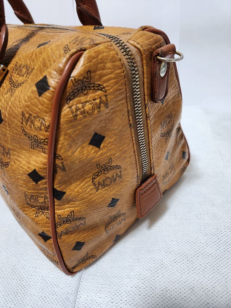 【極美品】MCM エムシーエム レザー ハンドバッグ ボストンバッグ ヴィセト