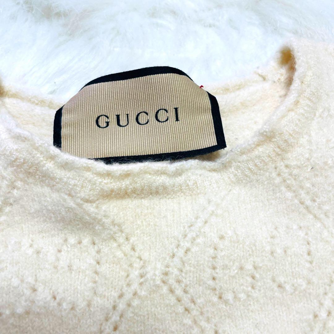 専用꧁美 品꧂ GUCCI グッチ　GG柄ニット アイボリー L 650676