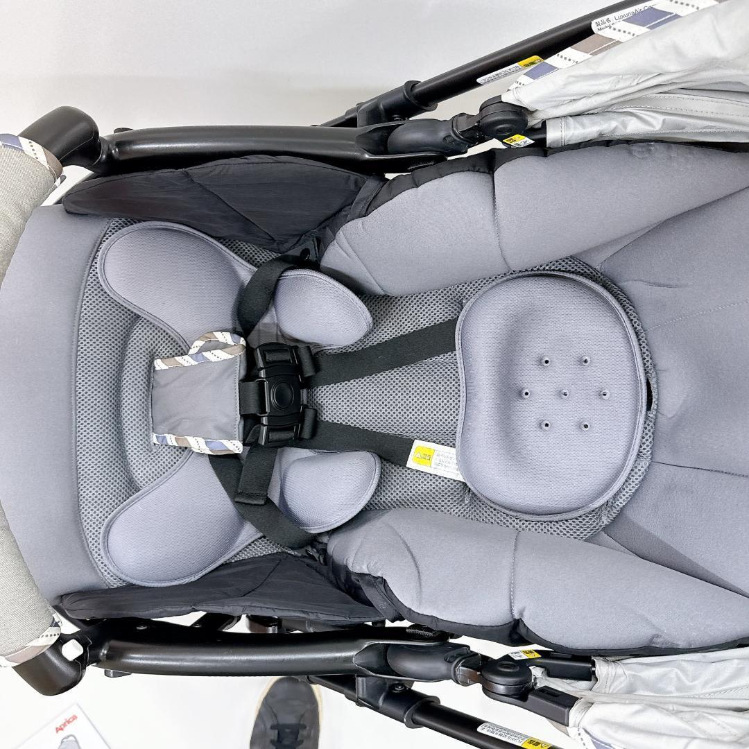【美品】アップリカ ラクーナエアーコンパクト ベビーカー　グレー