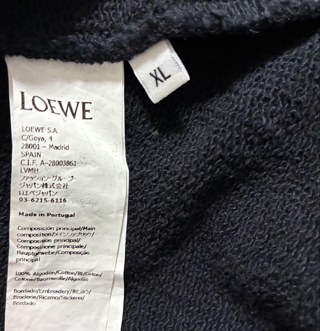 LOEWE アナグラム刺繍 パーカー ブラック XL / 美品