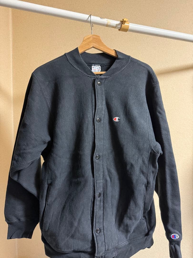 90's チャンピオン　スナップカーディガン　黒