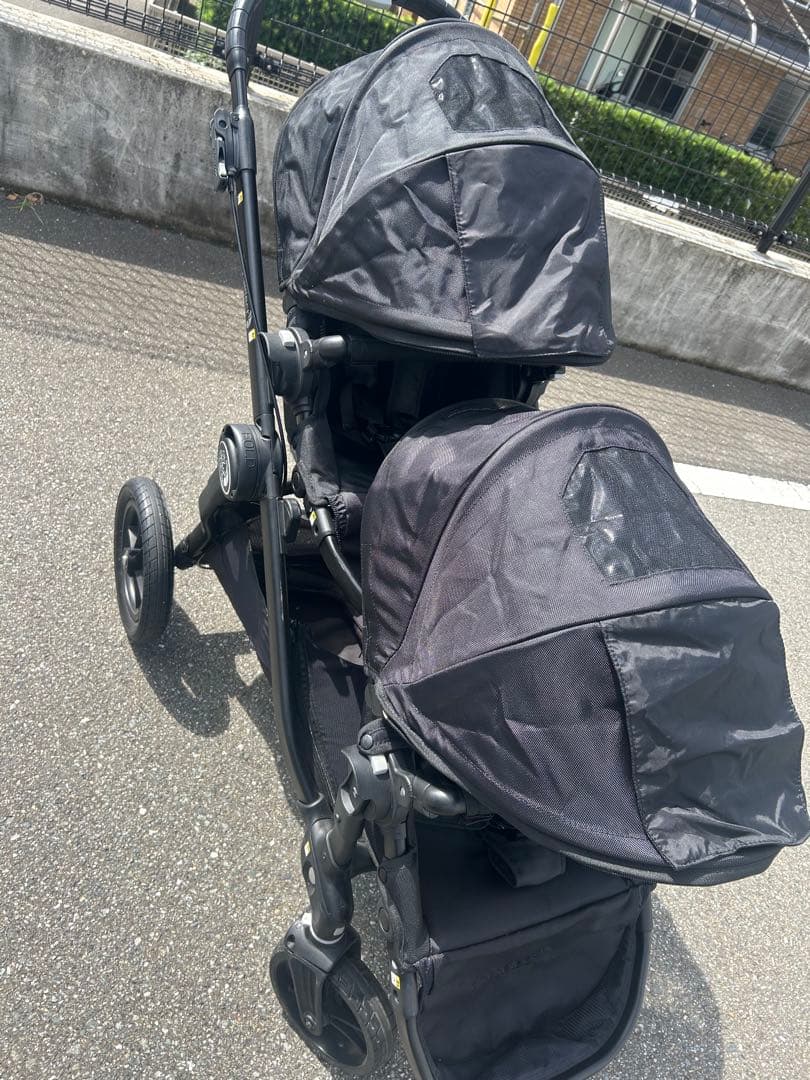 ブラック ダブルベビーカー