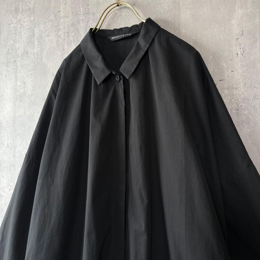か*こ様 ミズイロインド mizuiro ind シャツライクコート 黒 F 比
