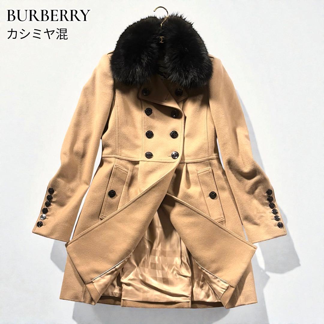 カシミヤ混●バーバリー ロンドン ウール コート ノバチェック BURBURRY