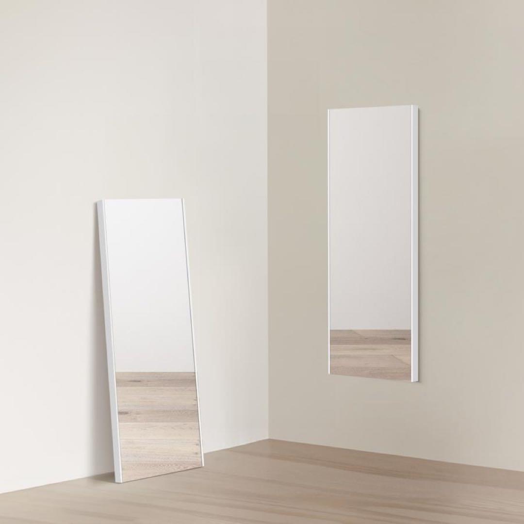 【新品】ナチュラル 壁掛け 姿見ミラー 全身鏡 40x145cm 防災 地震対策