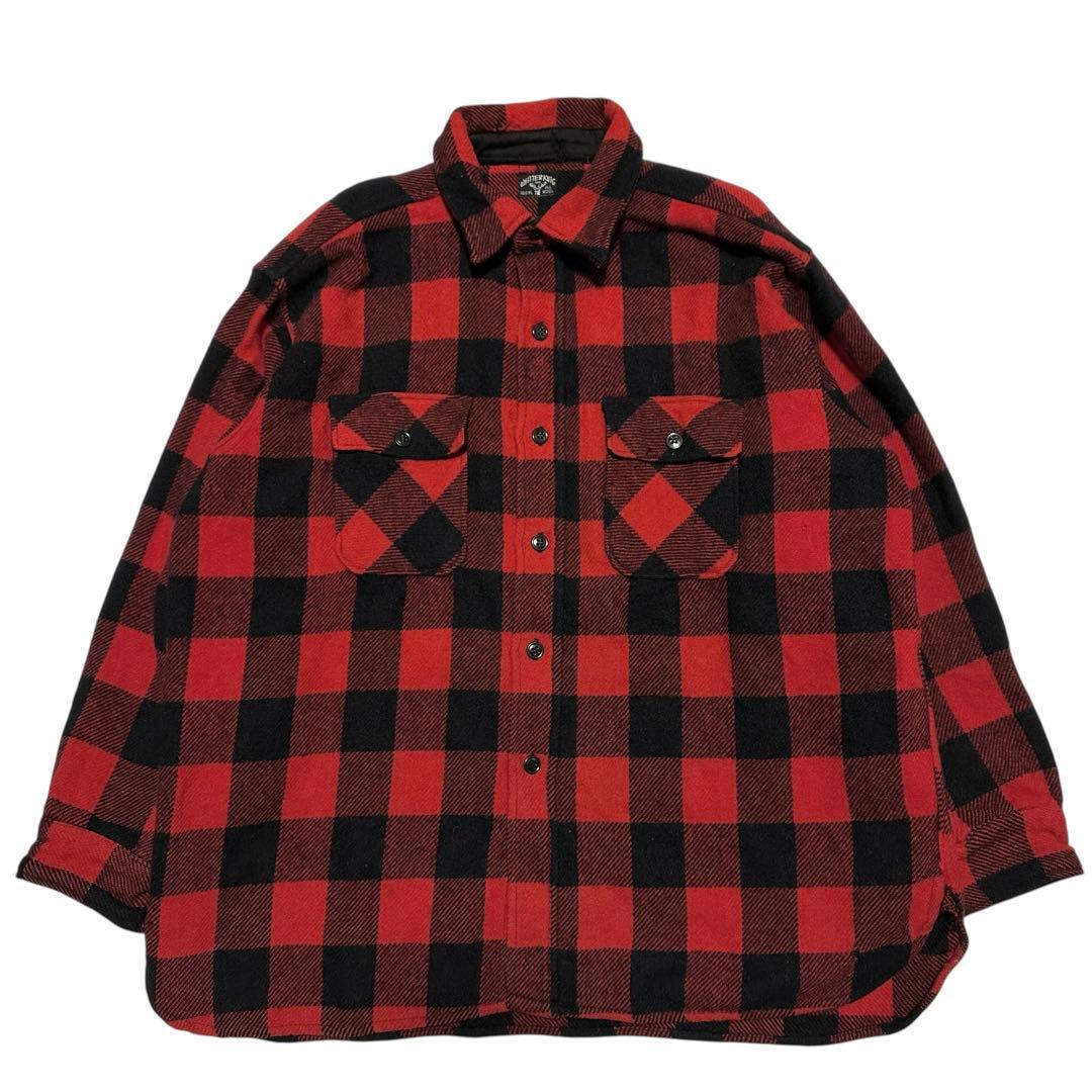 【訳あり品】50s WINTER KING マチ付き　ウールシャツ