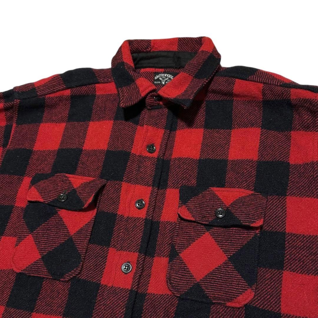 【訳あり品】50s WINTER KING マチ付き　ウールシャツ