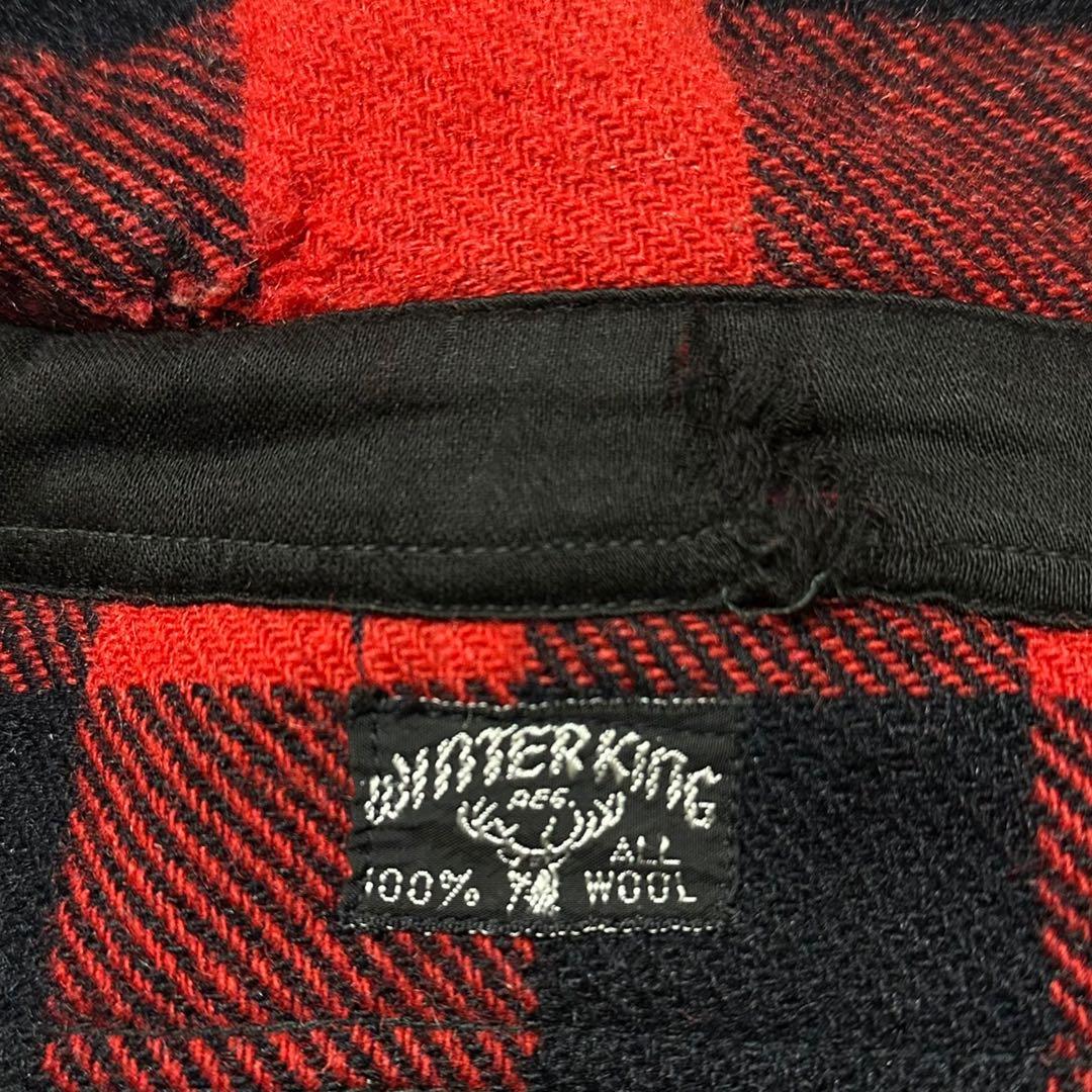 【訳あり品】50s WINTER KING マチ付き　ウールシャツ