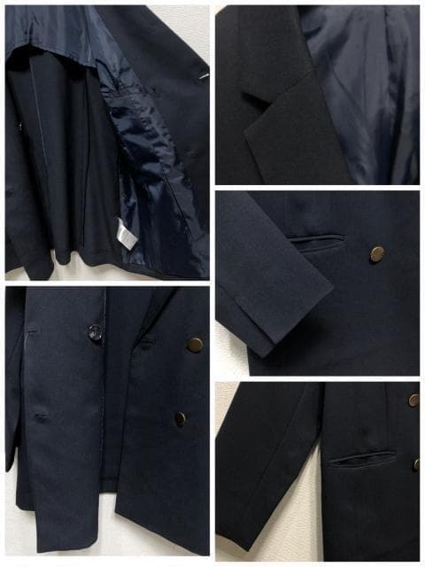新品☆4L紺系♪ダブルおしゃれスーツ3点セット♪お仕事・通勤〇D189